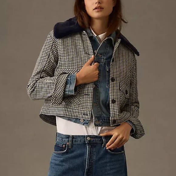 Maeve Jackets & Blazers - Maeve NWT Anthropologie Tweed Faux Fur Jacket